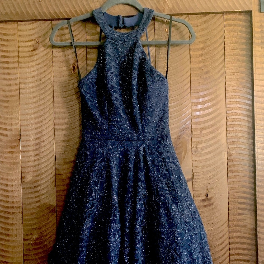 NWOT B. Smart Navy Short Sparkly Cocktail Dress
